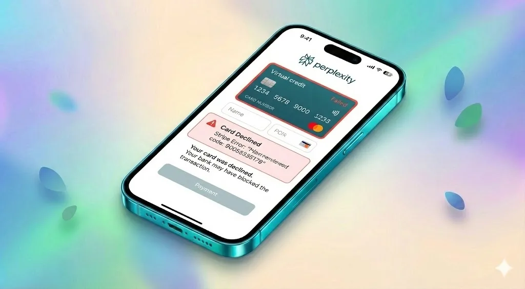 Ошибка оплаты карты в Perplexity AI