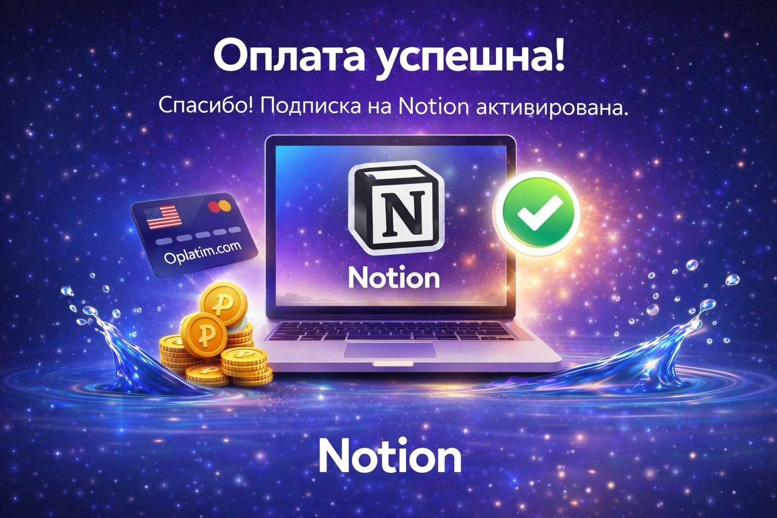 Успешная подписка Notion