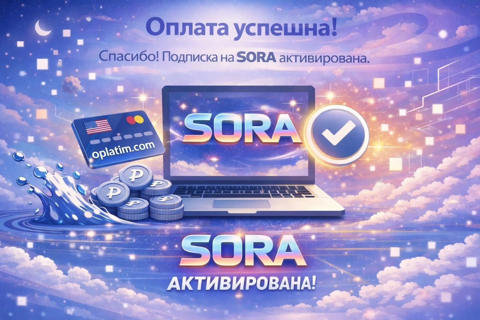 Успешная подписка Sora