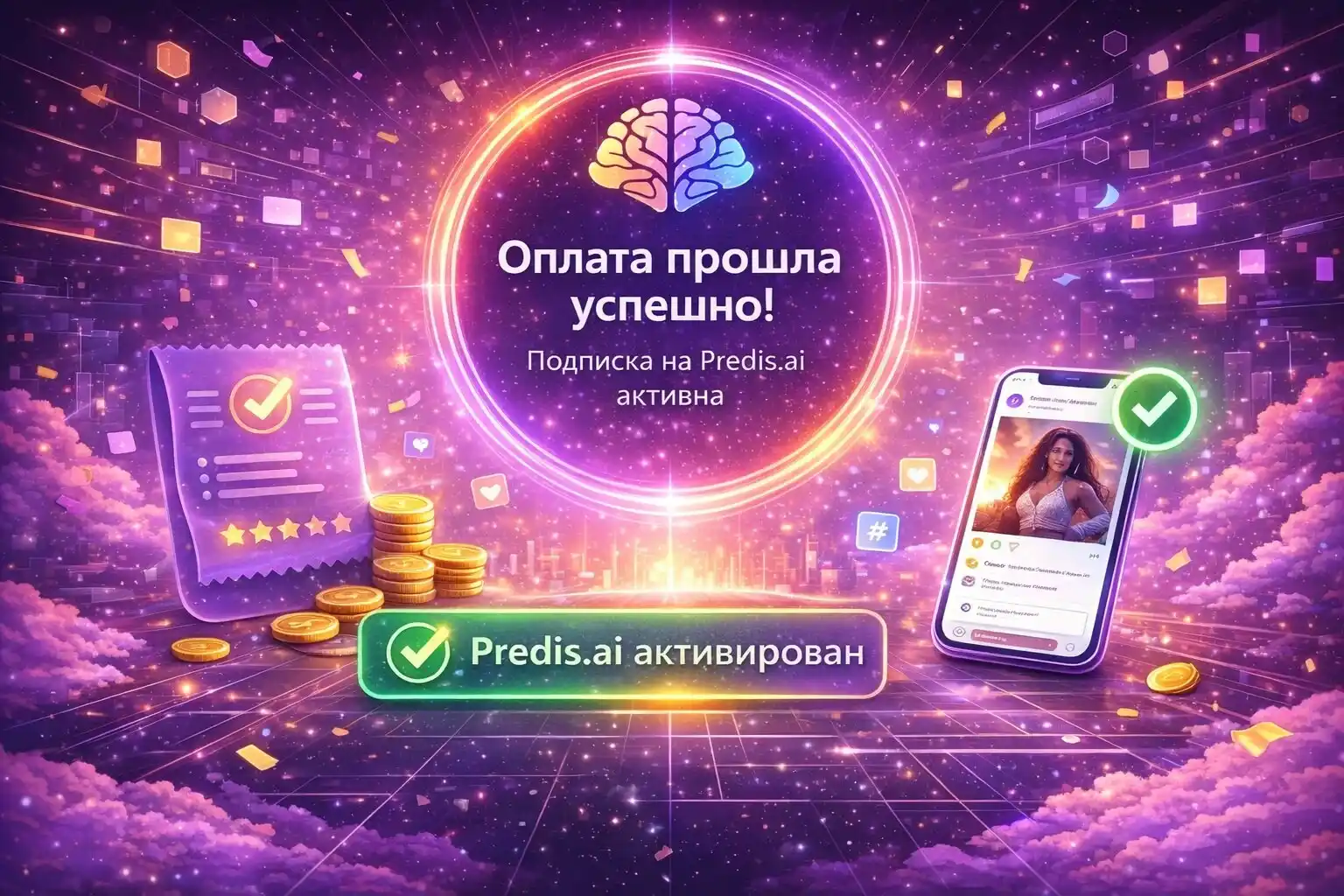 Успешная подписка predis.ai