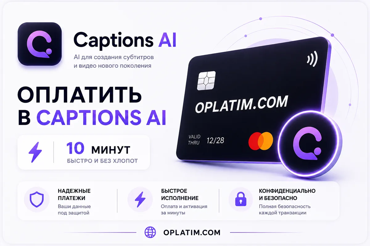 Оплатить подписку Captions AI из России картой МИР