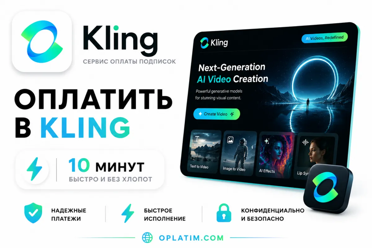 Подписка Kling в России, оплата из РФ за 10 минут