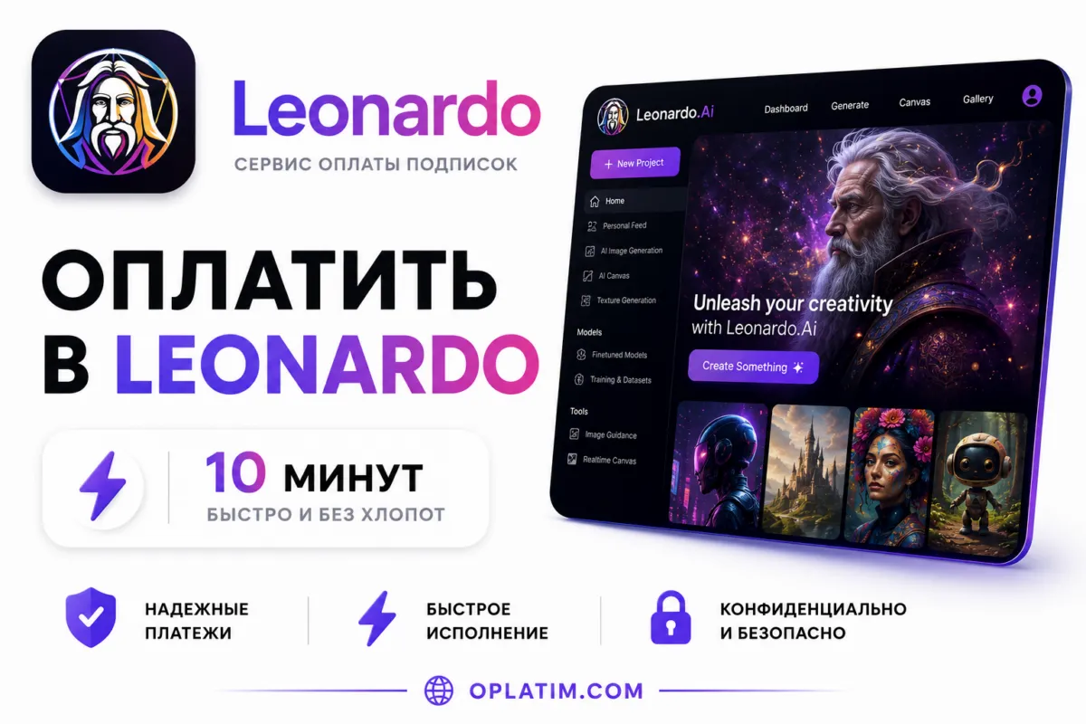Подписка Leonardo AI в России, оплата из РФ за 10 минут