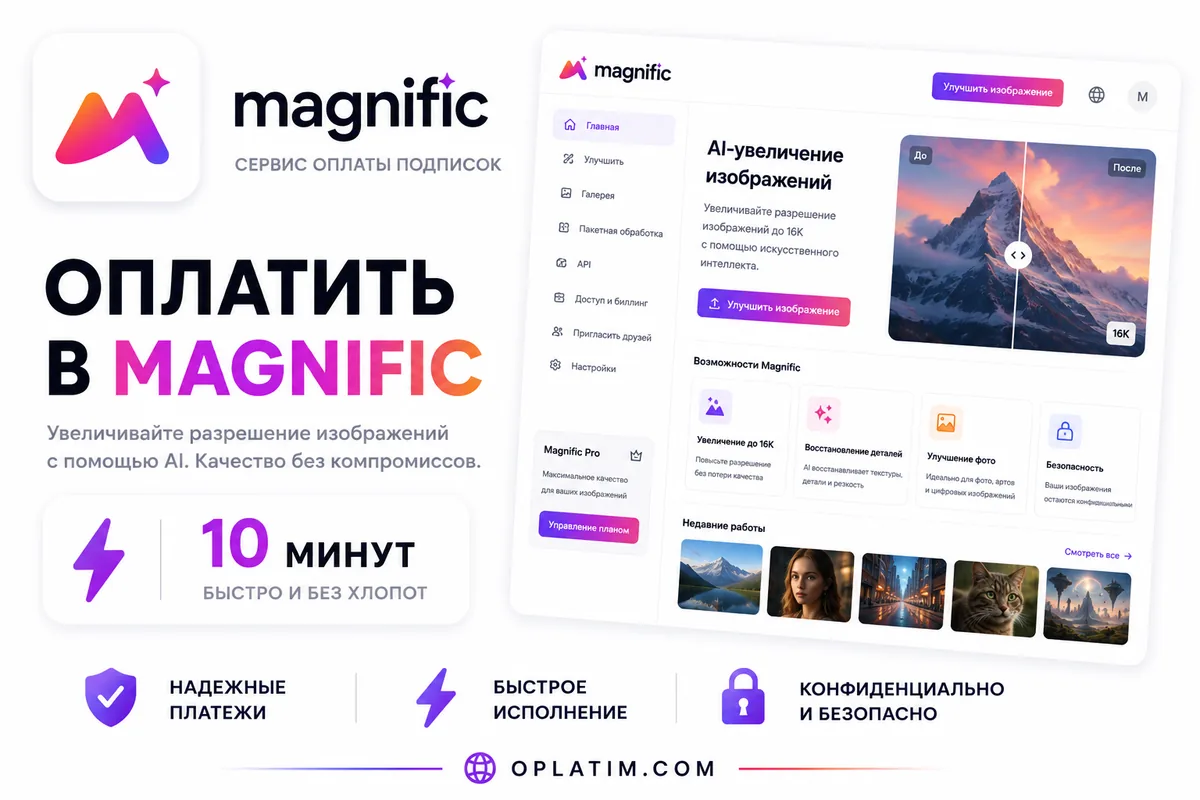 Оплатить подписку Magnific в России картой МИР