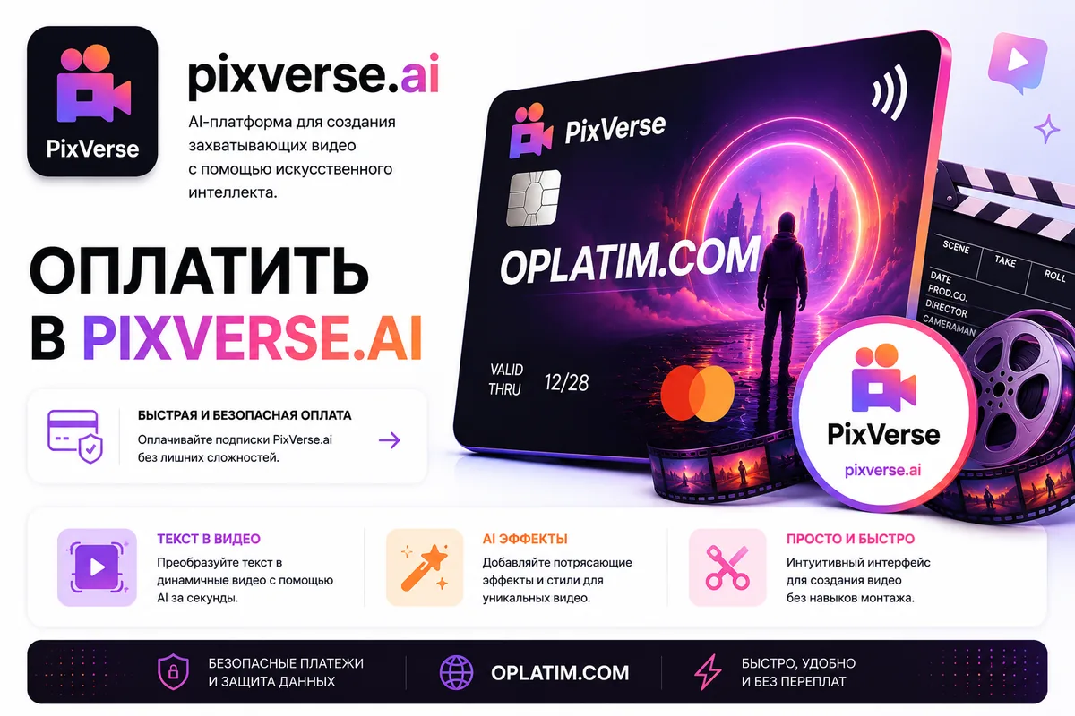 Оплатить подписку PixVerse в России картой РФ
