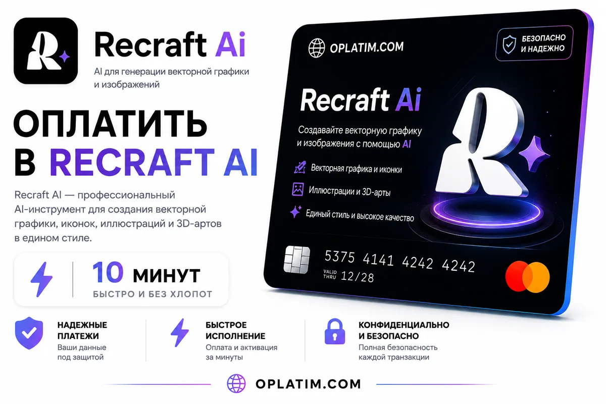 Оплатить подписку Recraft AI из России картой МИР