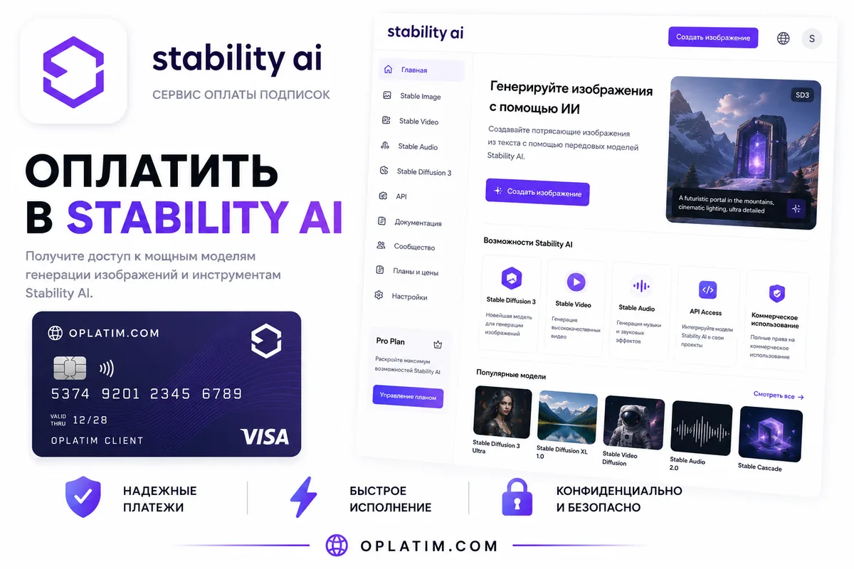 Оплатить Stability AI из России картой МИР
