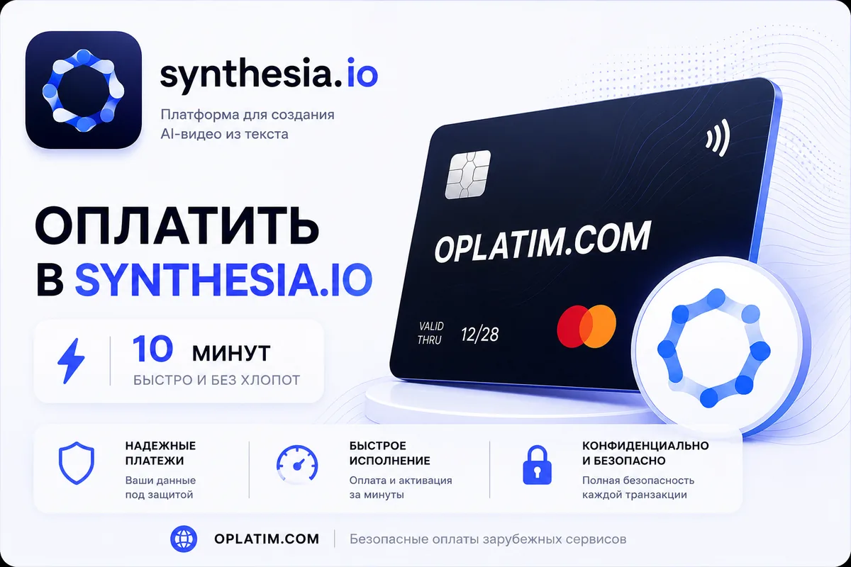 Оплатить подписку Synthesia из России картой МИР