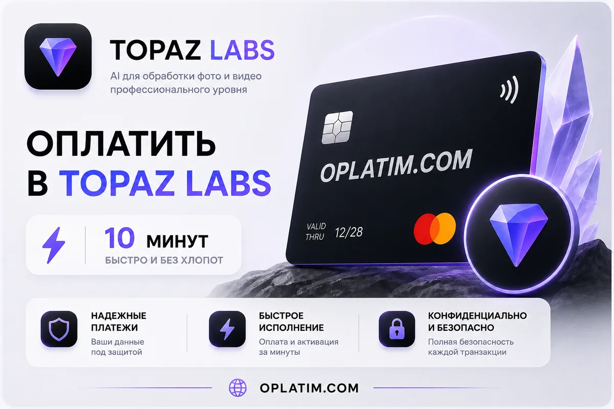 Оплатить подписку Topaz Labs из России картой МИР