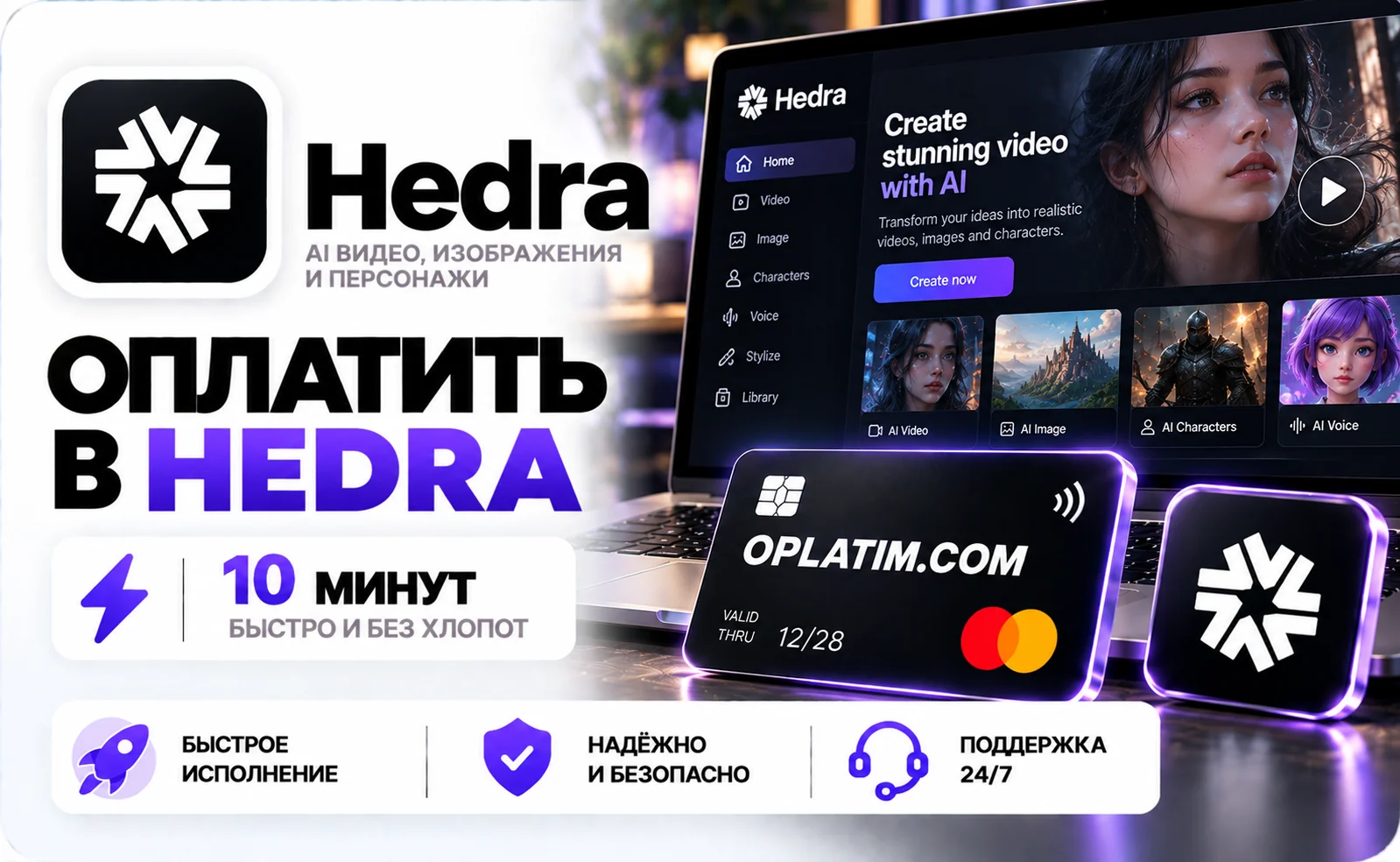Подписка Hedra в России, оплата картой РФ