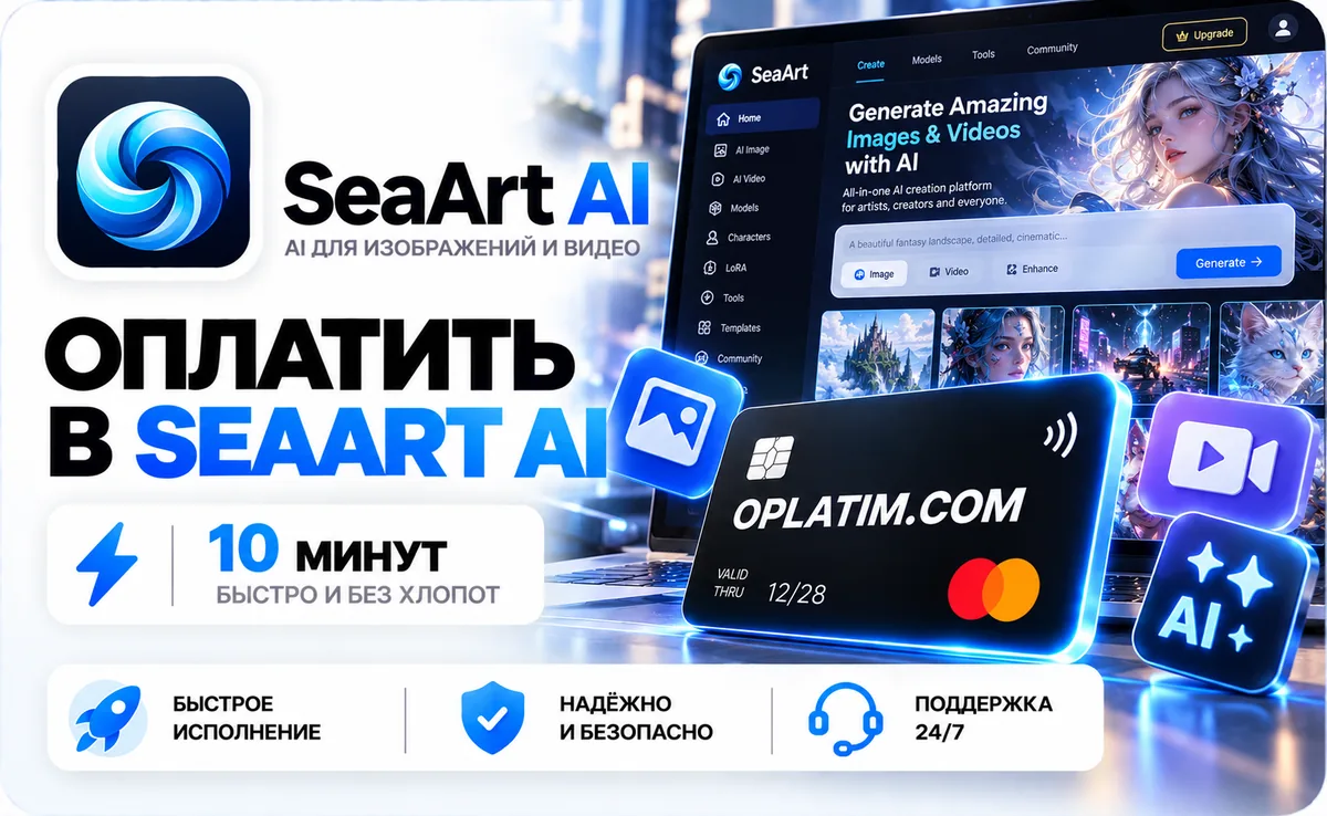 Подписка SeaArt в России, оплата картой РФ